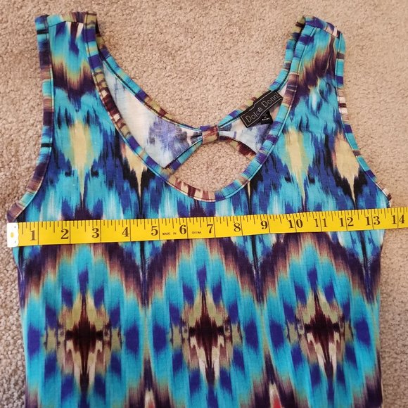 Dolce Donna Boho Tie Dye Ikat Print Maxi Dress, Size Medium - Picture 8 of 9